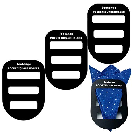 Jeatonge Pocket Square Holder Keeper Organizer Pocket Squares for Men Prefolded (Holder 3 Pcs) - Image 1