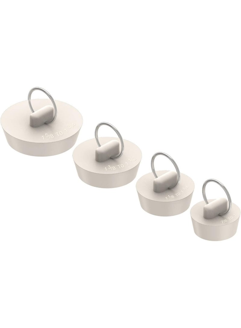 Bukela Bathtub Drain Stopper, 4-piece Rubber Bathtub Stopper, Bathtub Stopper for Kitchen, Bathroom, Washbasin, Drain Stopper With Hanging Ring for Shower Faucet Cover - Image 1