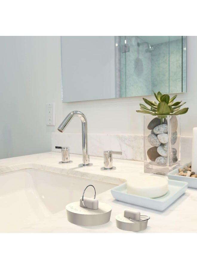 Bukela Bathtub Drain Stopper, 4-piece Rubber Bathtub Stopper, Bathtub Stopper for Kitchen, Bathroom, Washbasin, Drain Stopper With Hanging Ring for Shower Faucet Cover - Image 4