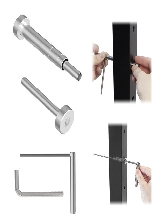 BLIKA Upgraded 20 Pairs 1/8" Invisible Cable Railing Kit, Hidden Swage Tensioner and Ends for 2"x2", 4''x4'' Wood & Metal Posts, T316 Stainless Steel, 4''x4'' Deck Stair Cable Railing Hardware - Image 1