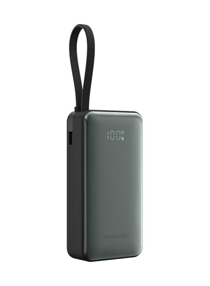 جولتيج Goaltage PB07 Power Bank, 10000mAh, 22W Fast Charging, Built-in Cables, Multi-Port, Compact Size - Image 2