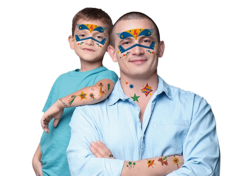 Avenir - Fancy Me Face Stickers & Tattoos for Kids – Superheroes | 110+ Cosmetic-Grade Removable Stickers | Fun Family Fashion Activity for Parties, Dress-Up & Creative Play - Image 2