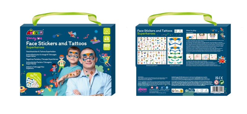 Avenir - Fancy Me Face Stickers & Tattoos for Kids – Superheroes | 110+ Cosmetic-Grade Removable Stickers | Fun Family Fashion Activity for Parties, Dress-Up & Creative Play - Image 4