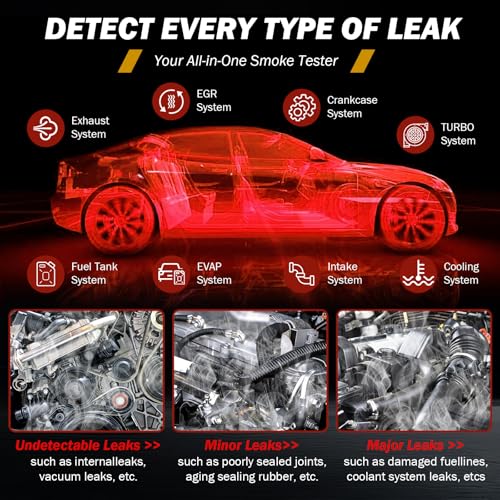 GYTVtools Smoke Leak Detector ，Automotive Smoke Machine， for Detecting leaks in Vacuum, Fuel, EVAP and Other Automotive Systems. (Red Strap Model) - Image 4