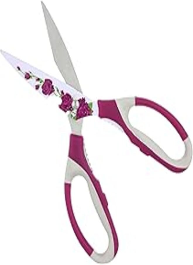 MT MT Floral-Print Multi-Functional Ceramic Scissors, Multi Color - 24.5 x 10.5 cm 