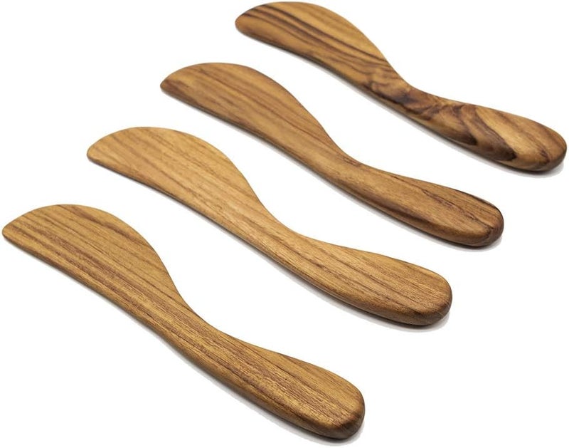 FAAY 7.5" Butter Spreaders, Eco-Friendly Condiment and Sandwich Knife from 100% Moist-Resistant Teak Wood, Super Handy Peanut Jelly Spreader Set of 4 - Image 1