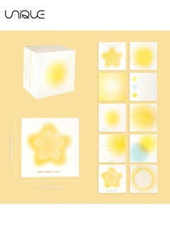 Unique 400 Sheets Non-Sticky Notes Blank Memo, Macaron Gradient Ramp Note, 10 Different Unique Designs ,Cube Not Sticky Origami Paper for Study Office Supplies No Stickiness Gift Sticker (Yellow)  - Image 2