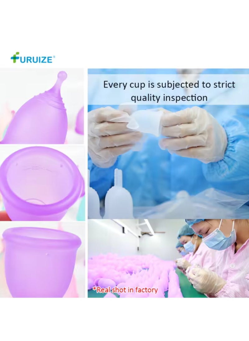 Pack Of 2 100% Medical Grade Silicone Menstrual Sport Cup Small and Large Size