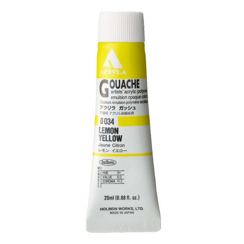 Holbein Acryla Gouache 20ml Lemon Yellow