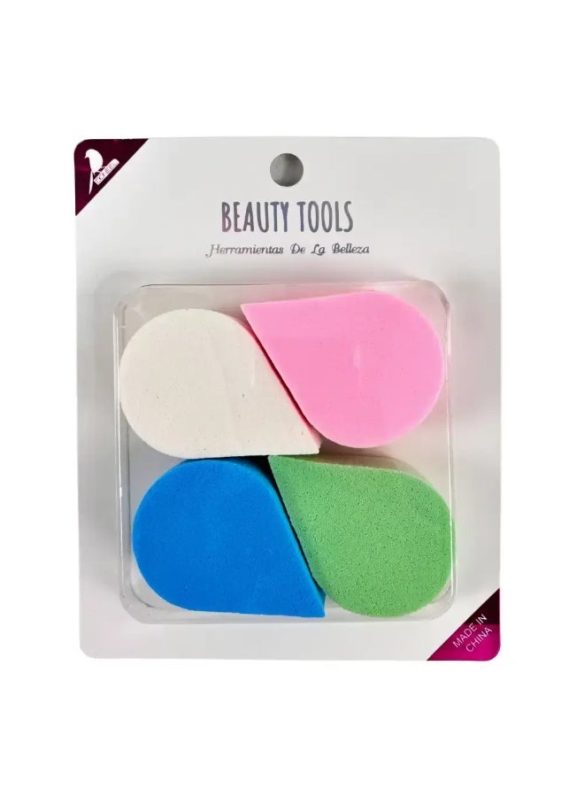 Doneel 4 Pieces Triangle Makeup Powder Puff For Loose Powder- Multicolor