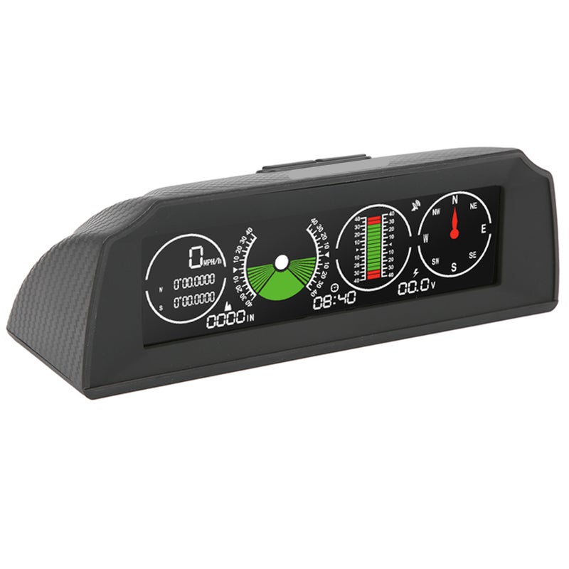 GPS Slope Meter PMH KMH Inclinometer HUD Pitch Tilt Angle Display Compass Speed Monitoring Universal for Car - Image 3