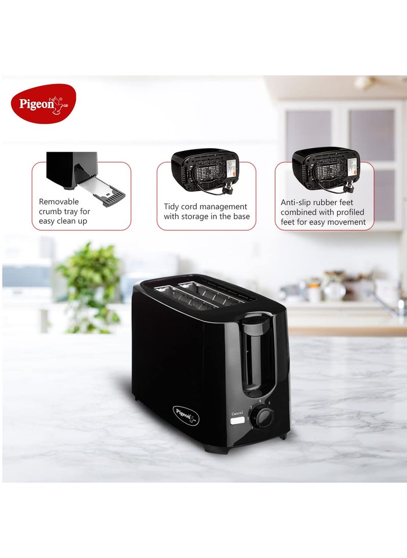 pigeon Pigeon 2 Slice Auto Pop up Toaster A Smart Bread Toaster for Your Home 750 Watt Black  - Image 3