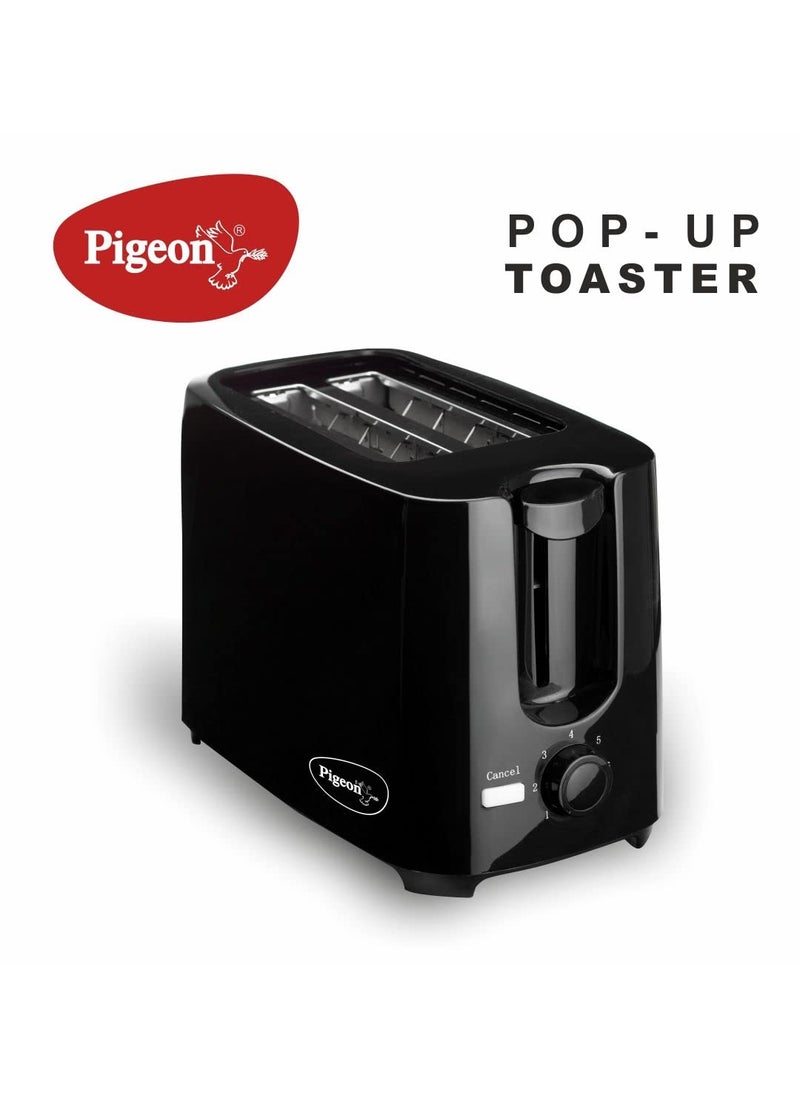 pigeon Pigeon 2 Slice Auto Pop up Toaster A Smart Bread Toaster for Your Home 750 Watt Black  - Image 2