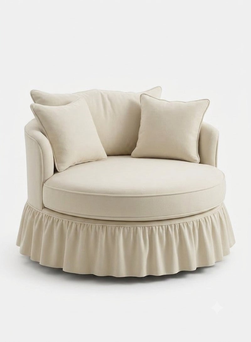 Round lounge chair, Swedish wood - Image 2