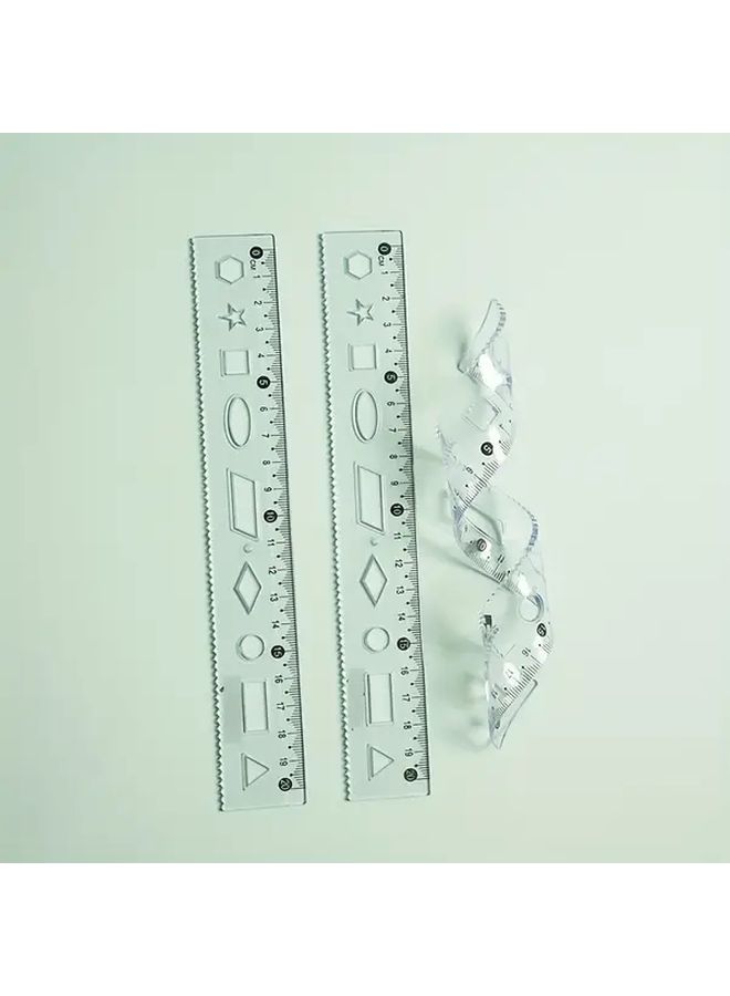 7.87 Inch Transparent Soft Ruler 10 Pack for Painting Geometric Shapes and Wave Lines - Image 1