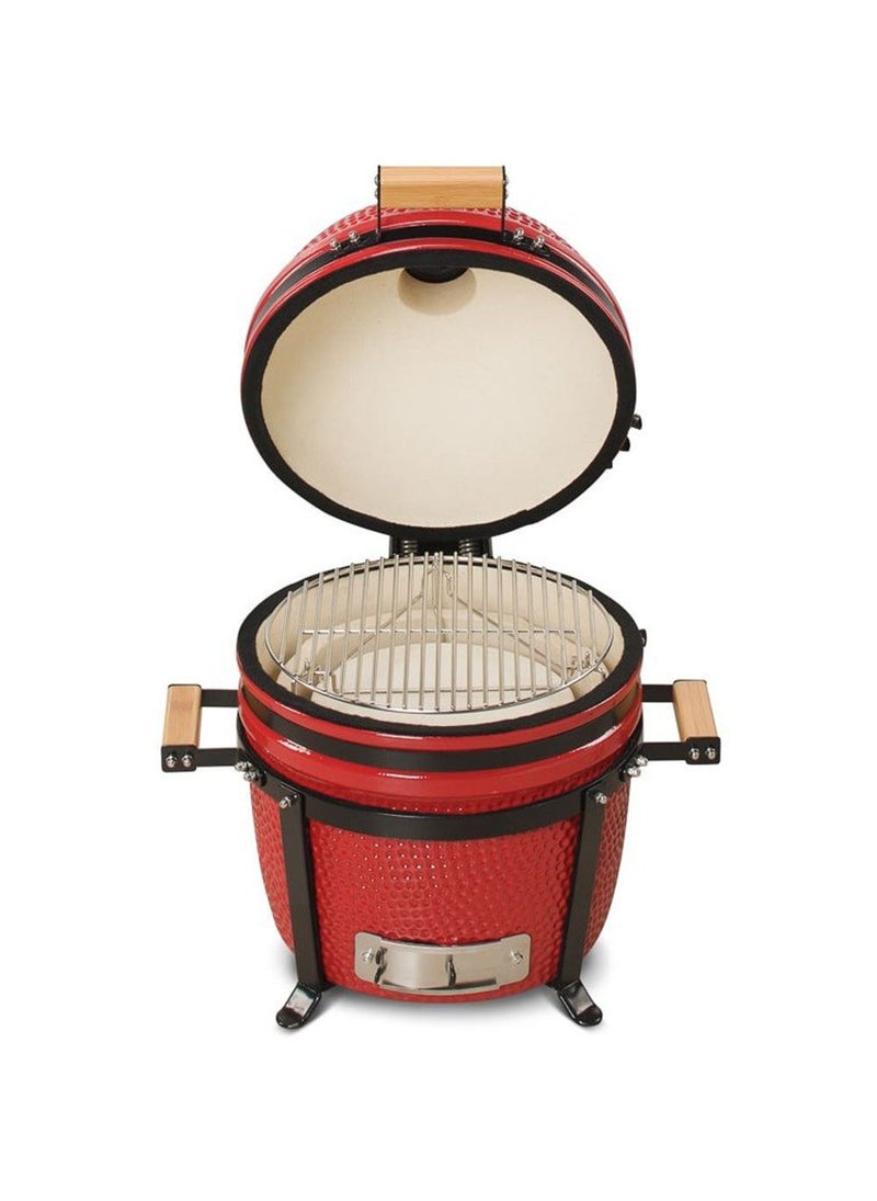 كامادو_بونو شواية فحم سيراميك كامايدو بونو مينيمو 15 بوصة أحمر – شواية صغيرة ومدخنة فاخرة للشواء الخارجي والتراس والتخييم | شواية متنقلة متعددة الاستخدام | متينة وسهلة الحمل وعالية الجودة - Image 3