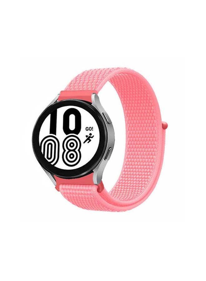 NIBEMINENT Replacement Nylon Sport Band 20mm for Samsung Galaxy Watch 4/4 Classic Pink - Image 1