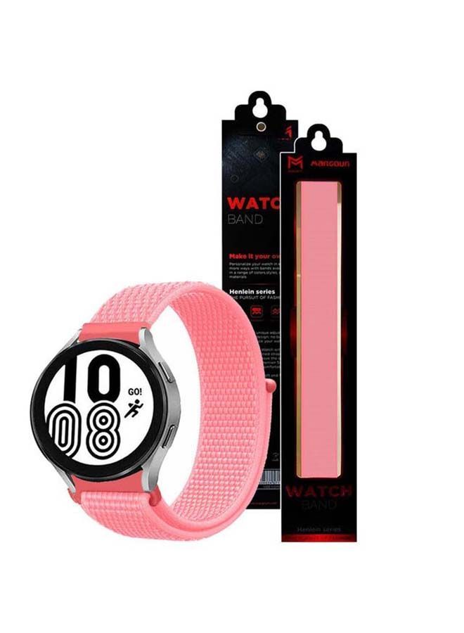 NIBEMINENT Replacement Nylon Sport Band 20mm for Samsung Galaxy Watch 4/4 Classic Pink - Image 2