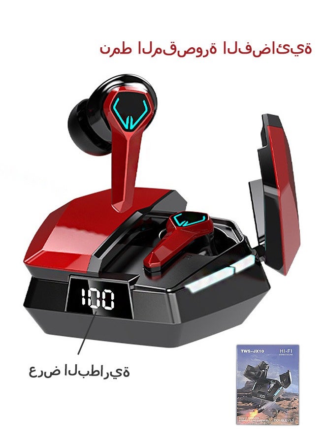 Beyond - Wireless Earbuds Headphones, Bluetooth 5.3 Headphones with LED Screen, Hi-Fi Stereo in Ear Ear Buds Earphones (Black+Red) - Image 1
