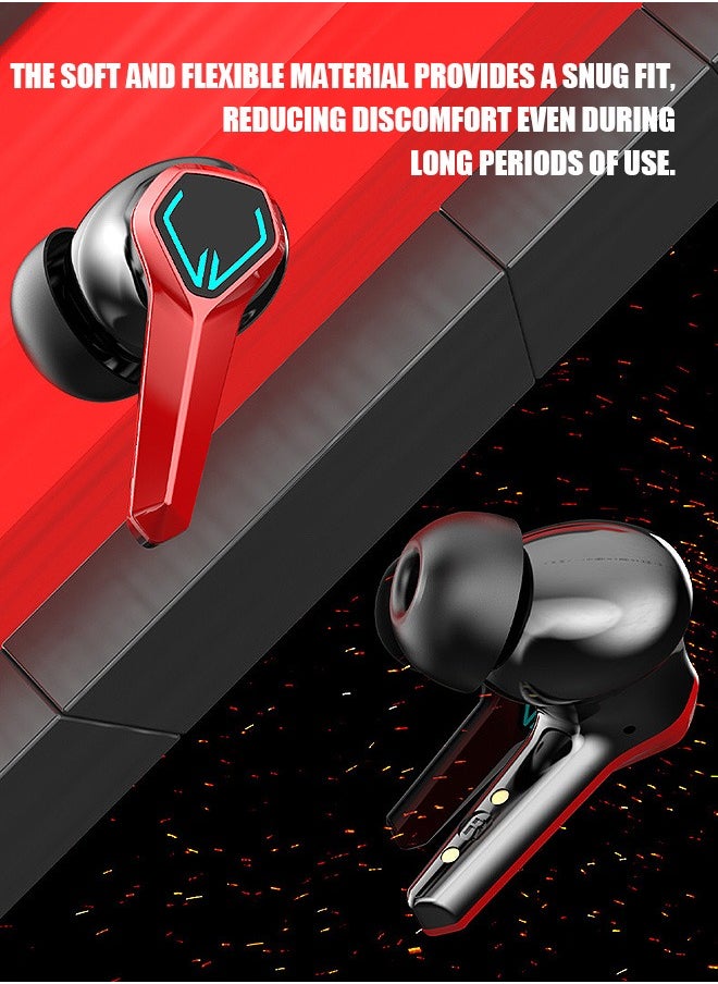 Beyond - Wireless Earbuds Headphones, Bluetooth 5.3 Headphones with LED Screen, Hi-Fi Stereo in Ear Ear Buds Earphones (Black+Red) - Image 1