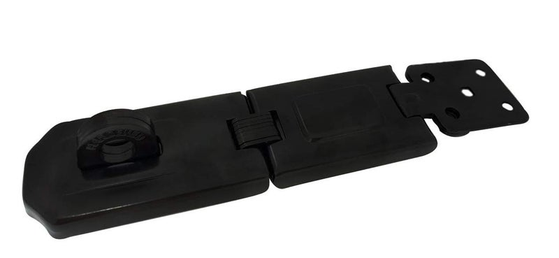 Qcaa Extra Heavy Duty Concealed Safety Hasp, Flexible Link, With Hardened Staple, 9"" Triple Flexible, Black Coated, 2 Pack - Image 4