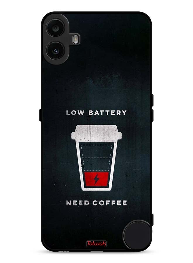 Tolwak Nothing CMF Phone 1 Protective Case Cover Low Battery Need Coffee - Image 1