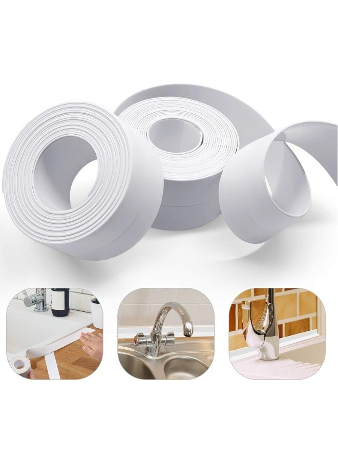 FALMER Self Adhesive Bathroom Waterproof Mouldproof Sealing Tape Wall Mounted Sealant Tape for Bathtub Cracks Walls 3m Length 2cm Width, White  - Image 1