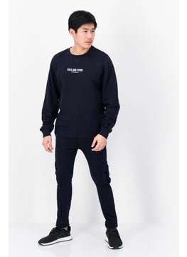 Men 2 Pcs Crew Neck Brand Logo Sweatshirts And Cargo Jogger Pant, Navy Blue - pzsku/ZD87B6657BC08D6472E07Z/45/_/1726109343/a3d966ea-30ce-4cdf-8d85-45edde56c691