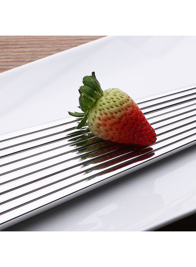 Direct Supply 316L Stainless Steel Chopsticks Thickened Alloy Non-slip Chopsticks Household Insulated Chinese Square Chopsticks-Color:Light Body + Anti-slip-Specifications:24cm Household  - Image 3