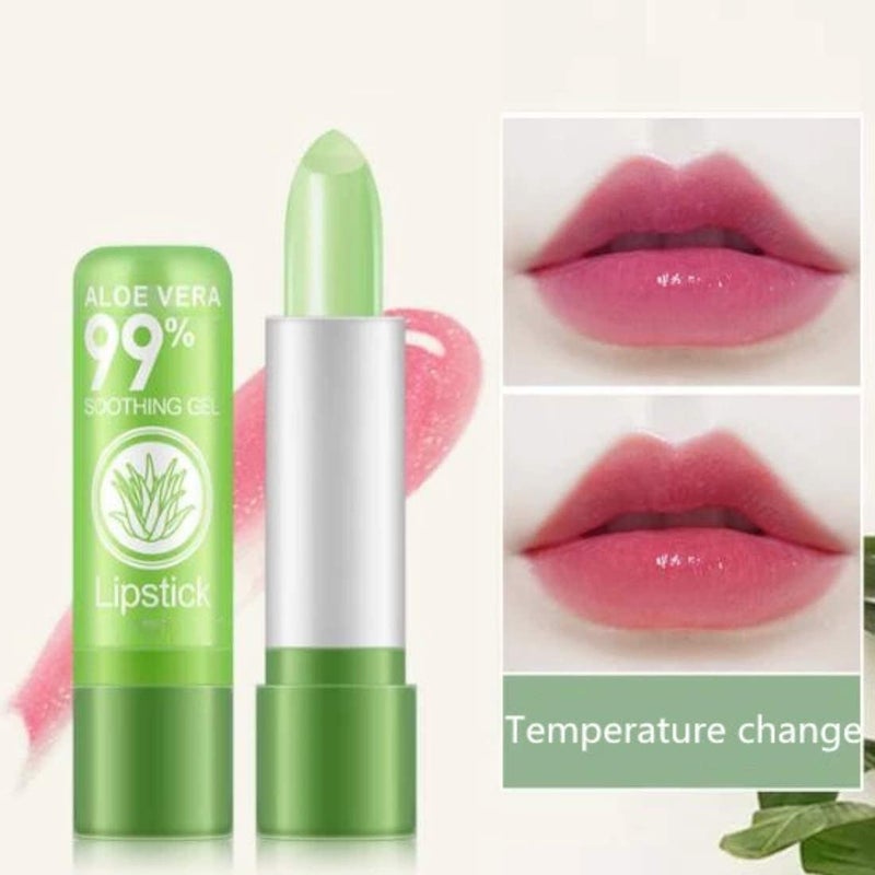 Generic New Aloe Vera Color Changing Lipstick Lip Blam Long Lasting Aloe Vera Lip Gloss Set Aloe Vera Lipstick Matte Finish Pack of 2 - Image 3