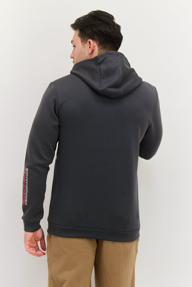 SKECHERS Men Sportswear Fit Long Sleeve Outdoor Hooded Jacket, Grey - Image 2