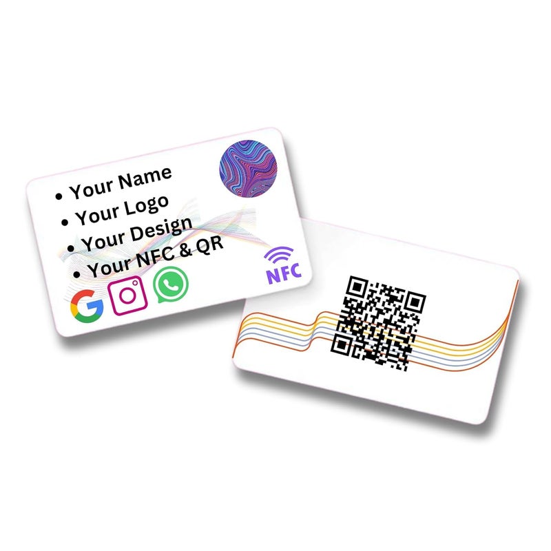 Custom Design Review NFC Card | Printed & Configured on your own design