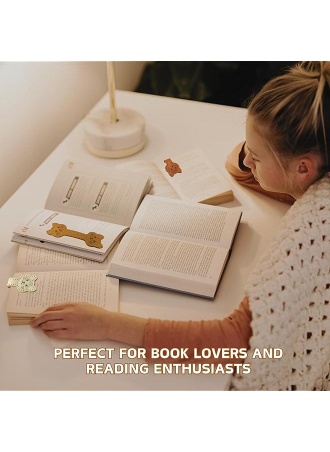 erorex - Leather Magnetic Bookmarks 3 Pack Convenient Book Marker Cat Face Shape Magnet Bookmark Christmas Star Personalized Vintage Bookmark Vintage Bookmarks Cat Cat - Image 1