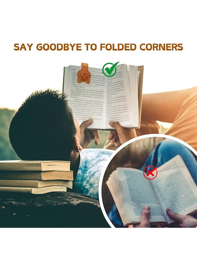 erorex - Leather Magnetic Bookmarks 3 Pack Convenient Book Marker Cat Face Shape Magnet Bookmark Christmas Star Personalized Vintage Bookmark Vintage Bookmarks Cat Cat - Image 1