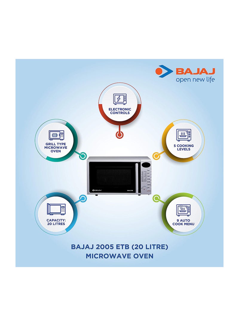 Bajaj 2005 Etb Microwave Oven 20 L 800 W 490036 Grey - Image 2