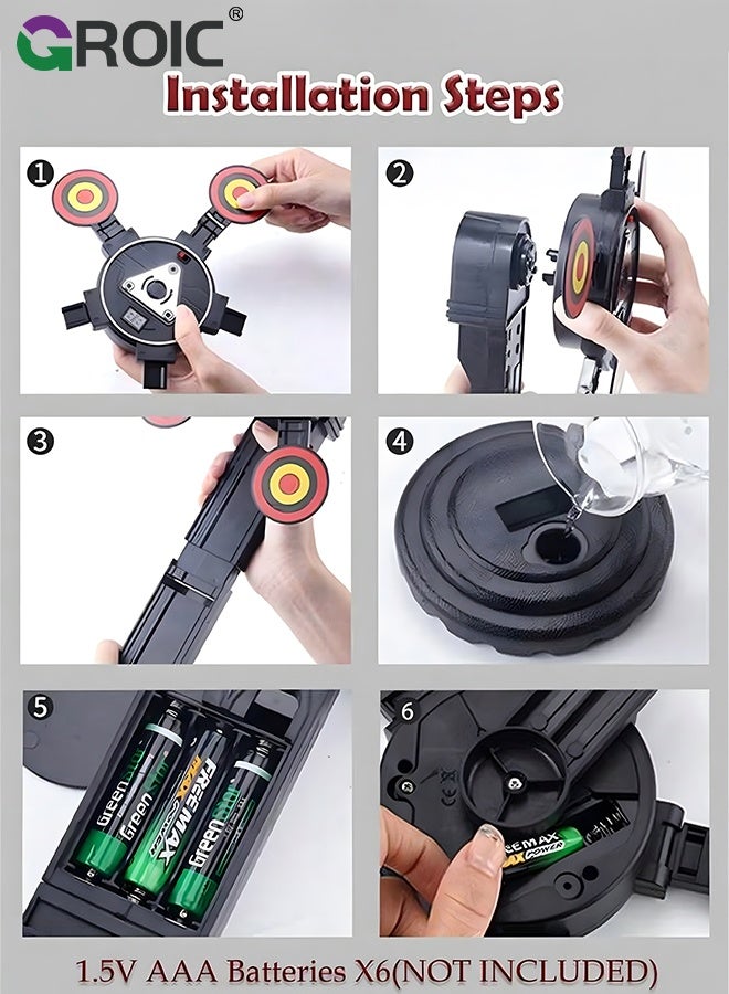 GROIC Soft Bullet Targets Dart with Net Target Digital Display Design,Soft Foam Target Cans Target,Shooting Practice Target Toy,Portable & Foldable Dart Zone for Kids - Image 5