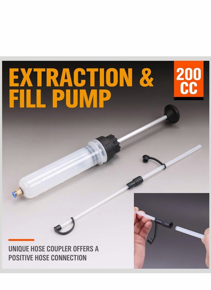 Excefore - 200cc Fluid Extractor, Automotive Extractor Pump, Oil Extractor/Oil Syringe, Manual Fuel Suction & Filler, Change Evacuator (7 Oz./0.21 Qt.) - Image 1