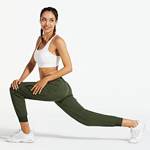 Libin Women's Cargo Joggers Lightweight Quick Dry Hiking Pants Athletic Lounge Casual Travel, Army Green XL - Image 4
