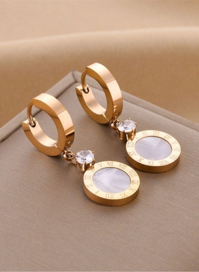 Elegant Roman Numeral Earrings for Women Clip-On Earring | Perfect Jewelry Gift for Women