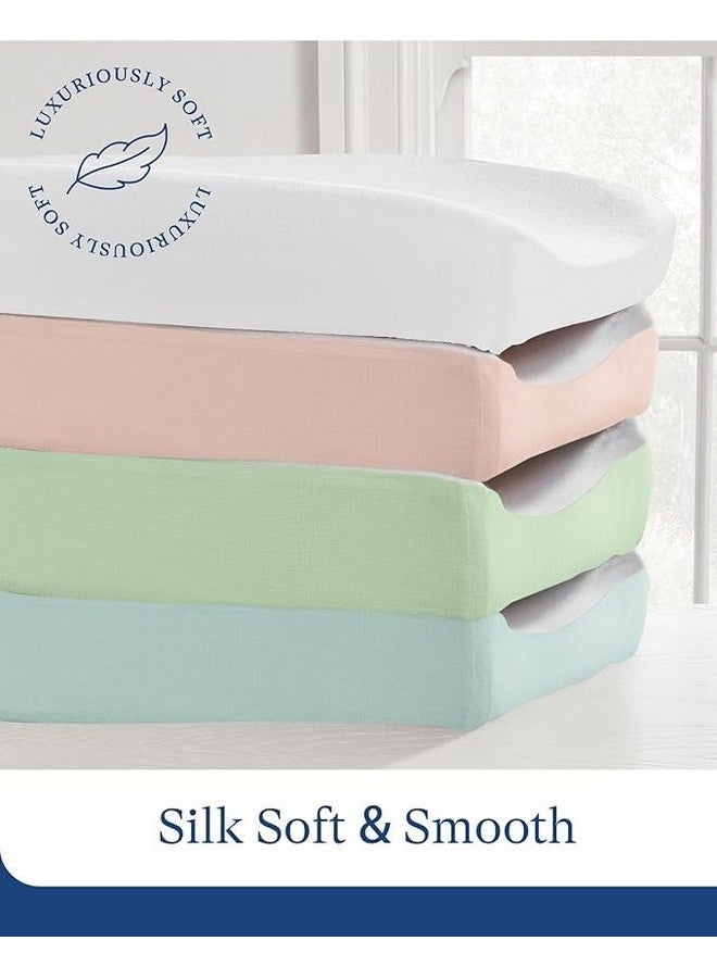 PurComfy Supersoft Diaper Changing Pad Covers, 2-Pack Premium Bamboo Viscose Change Table Pad Covers for Baby Girls and Boys, Hypoallergenic Stretchy Changing Table Cover Sheets - Image 4
