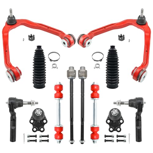 SKUCH 4X4 ACCESSORIES 12pc RWD Front End Upper Control Arm Suspension Kit for 1999-2006 Chevy Silverado GMC Sierra 1500, Upgraded PU Bushings, Lower Ball Joints, Tie Rod Ends, Sway Bar Links & Boots - Image 1
