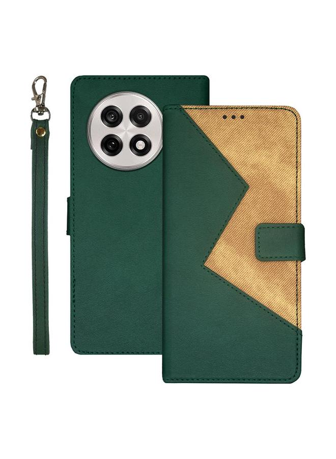The Bros Case For OnePlus 13R Two-color Splicing Leather Phone Case