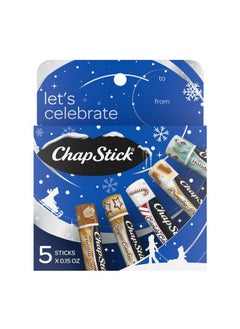 chapstick مجموعة مرطب الشفاه للعطلات، صندوق هدايا متنوع، 015 أونصة (عبوة من 5 قطع)  - Image 2