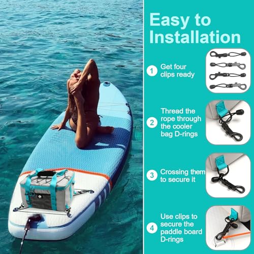 MoiShow Paddle Board Cooler, Paddleboard Cooler Deck Bag with Detachable Bottle Opener, Paddle Board Accessories, Sup Cooler Bag for Beach, Camping, Kayaking, Travel, A-Teal - Image 5