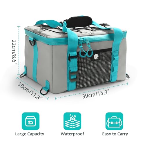 MoiShow Paddle Board Cooler, Paddleboard Cooler Deck Bag with Detachable Bottle Opener, Paddle Board Accessories, Sup Cooler Bag for Beach, Camping, Kayaking, Travel, A-Teal - Image 3