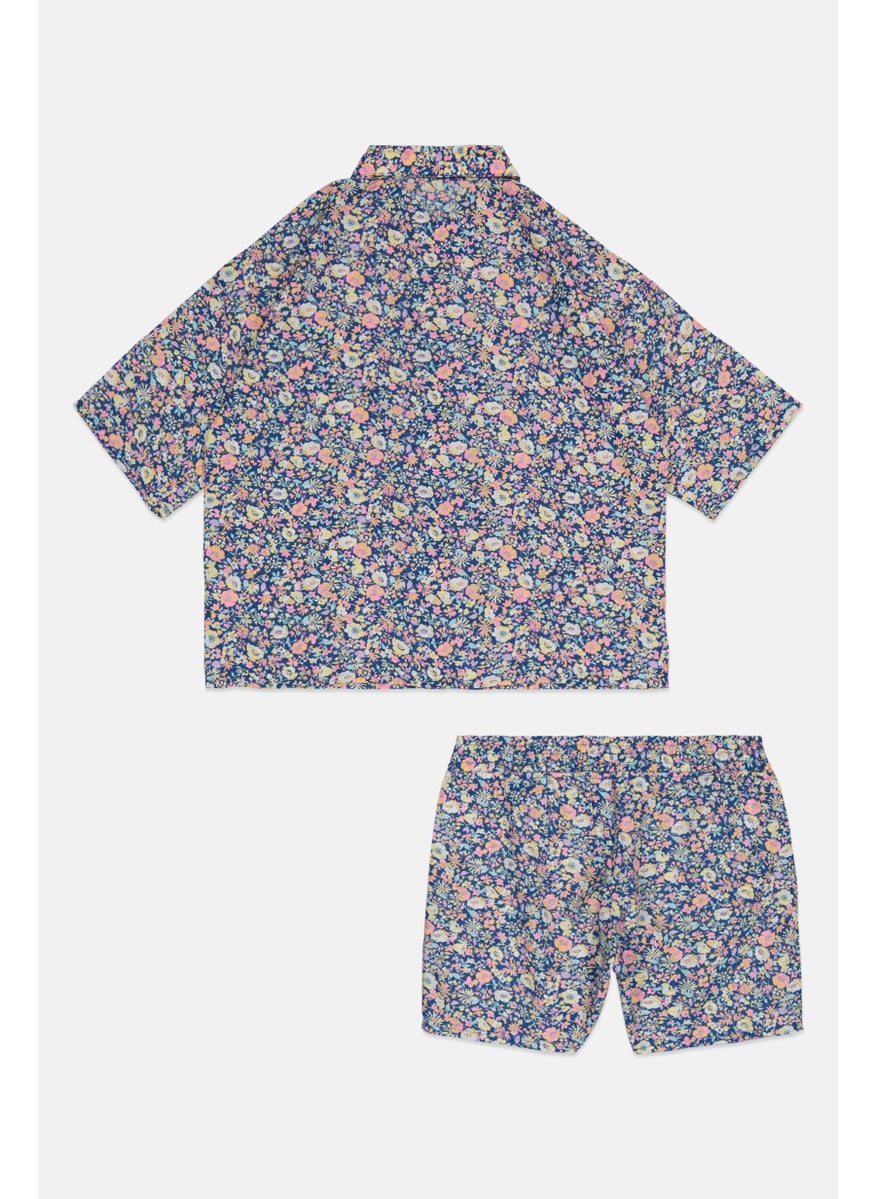 GAP Kids Girl 2 Pieces Floral Print Pajama Set, Multicolor  - Image 2
