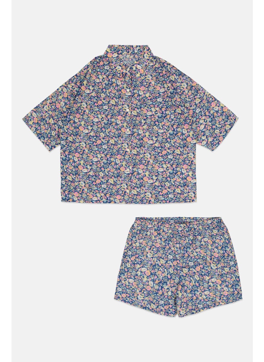 GAP Kids Girl 2 Pieces Floral Print Pajama Set, Multicolor  - Image 1