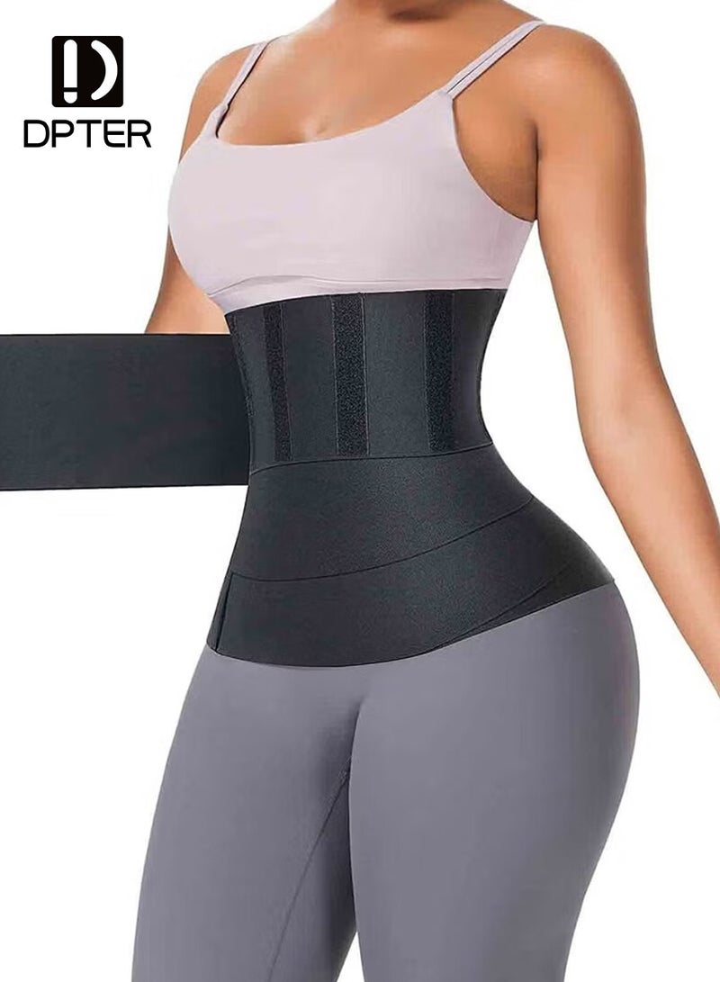 DPTER Waist Trainer Belt for Women Black Body Shaping Slimming Wrap Lower Belly Exercise Fitness Workout Support for Daily Use - Image 1