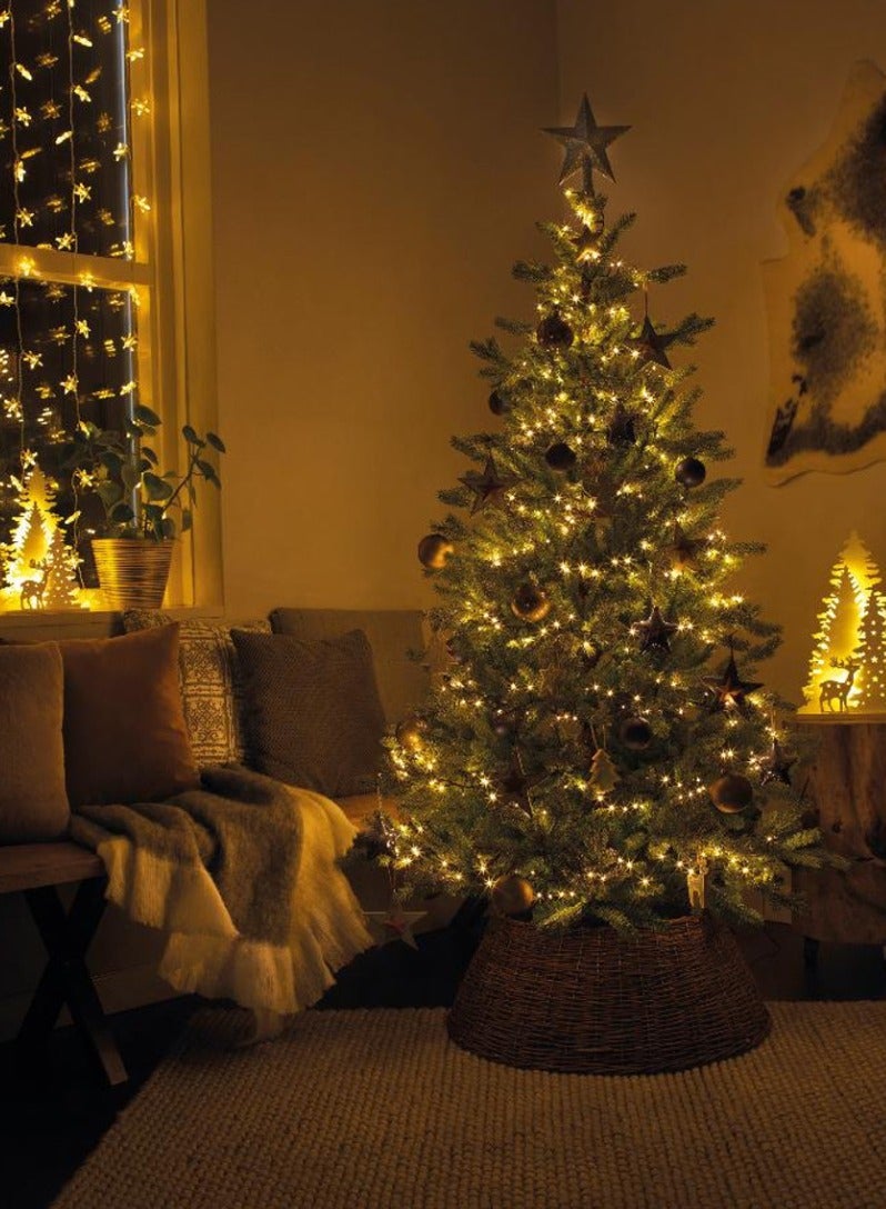 يوويل 100 متر 480 سلسلة أضواء LED أضواء الديكور ضوء أبيض دافئ 8 أوضاع LED ضوء سلك أسود لديكورات المنزل أضواء رمضان ديكور داخلي وخارجي ديكور رمضان ضوء ديوالي أضواء الستار مع 3 دبوس المملكة المتحدة التوصيل - Image 3