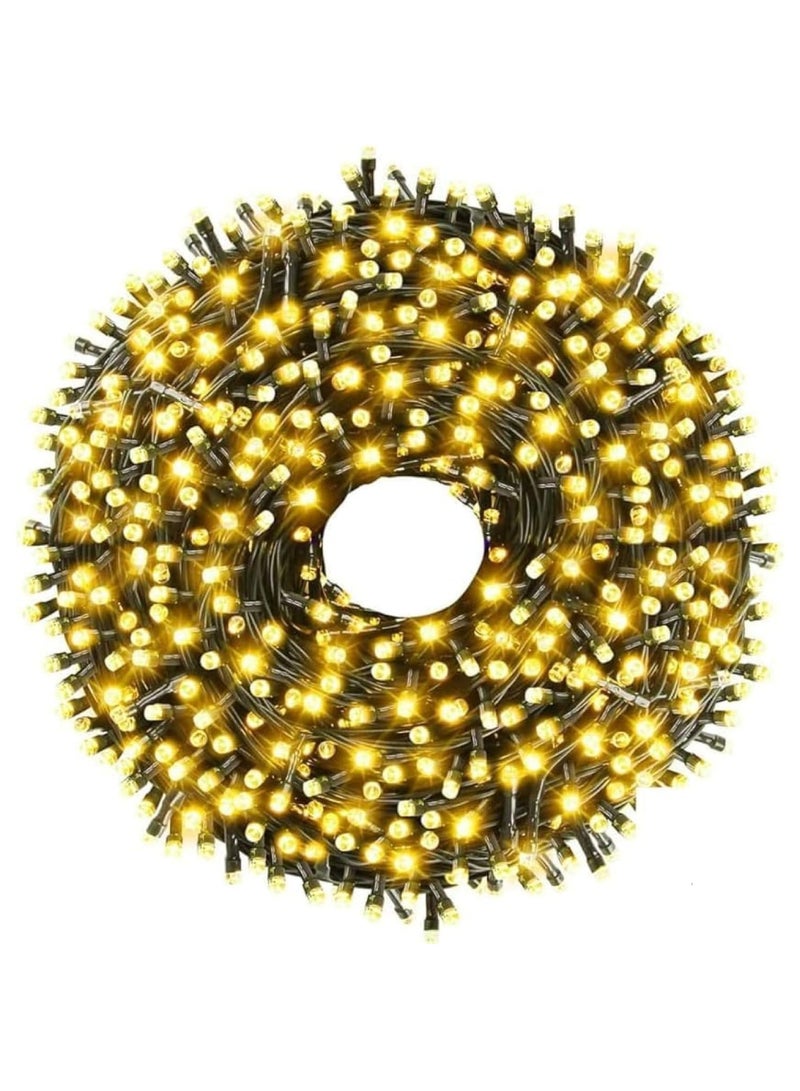 يوويل 100 متر 480 سلسلة أضواء LED أضواء الديكور ضوء أبيض دافئ 8 أوضاع LED ضوء سلك أسود لديكورات المنزل أضواء رمضان ديكور داخلي وخارجي ديكور رمضان ضوء ديوالي أضواء الستار مع 3 دبوس المملكة المتحدة التوصيل - Image 4